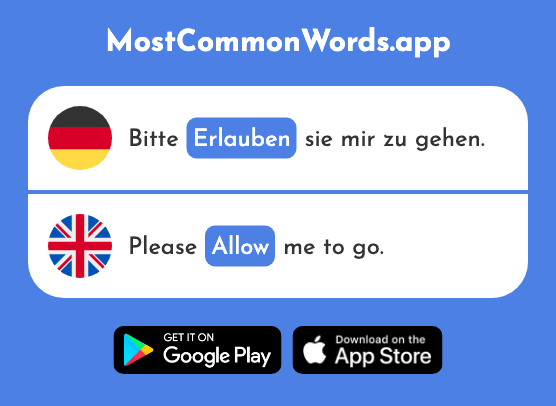 Erlauben - Allow, permit (Das 963 Häufigste Wort In English)