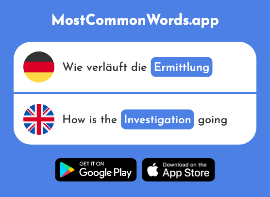 Ermittlung - Investigation (Das 1896 Häufigste Wort In English)