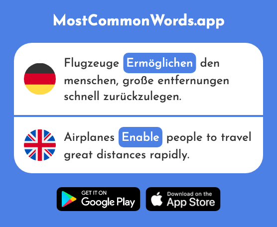 Ermöglichen - Enable, allow (Das 980 Häufigste Wort In English)