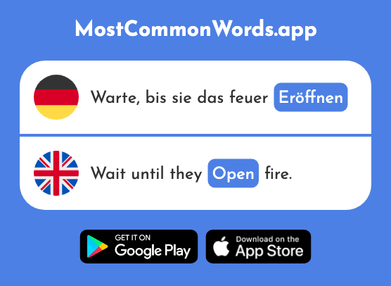Eröffnen - Open, start (Das 1339 Häufigste Wort In English)