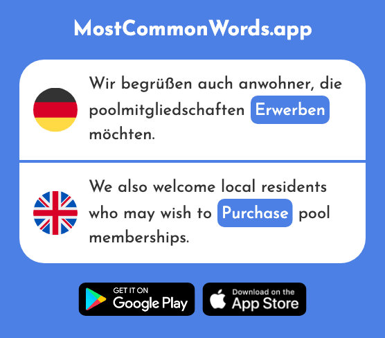 Erwerben - Acquire, purchase (Das 1903 Häufigste Wort In English)