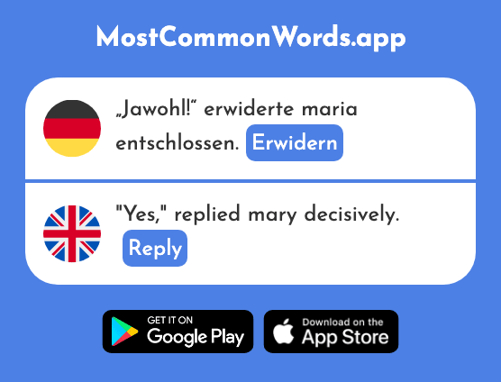 Erwidern - Reply (Das 2271 Häufigste Wort In English)