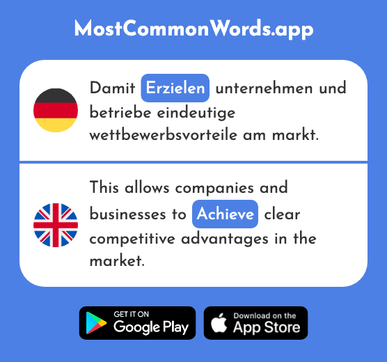 Erzielen - Achieve, reach (Das 1334 Häufigste Wort In English)