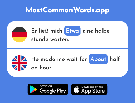 Etwa - About, approximately, after all (Das 181 Häufigste Wort In English)