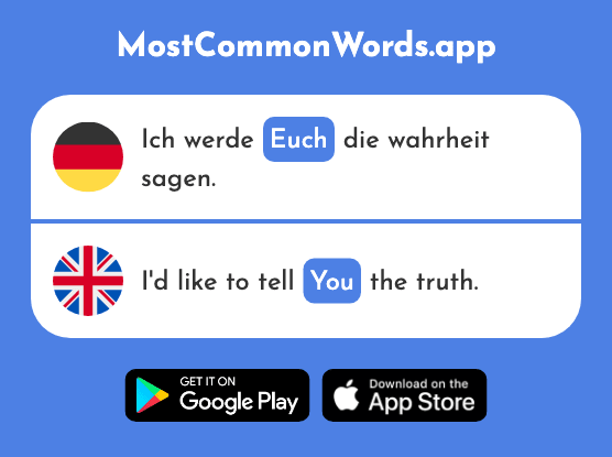 Euch - You, yourselves (Das 495 Häufigste Wort In English)