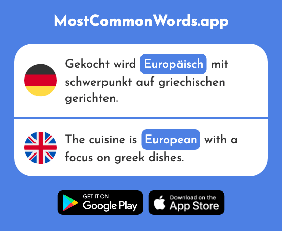 Europäisch - European (Das 335 Häufigste Wort In English)