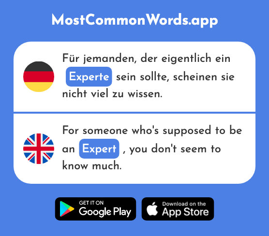 Experte - Expert (Das 1437 Häufigste Wort In English)