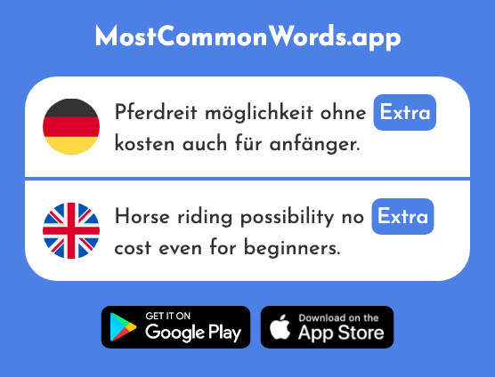 Extra - Separately, extra (Das 2925 Häufigste Wort In English)