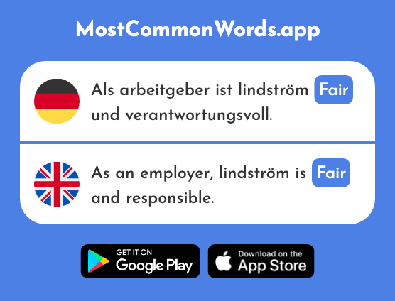 Fair - Fair (Das 2803 Häufigste Wort In English)