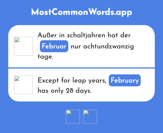 Februar - February (Das 1093 Häufigste Wort In English)