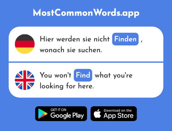Finden - Find (Das 103 Häufigste Wort In English)