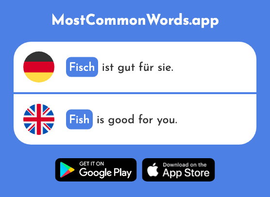 Fisch - Fish (Das 1959 Häufigste Wort In English)