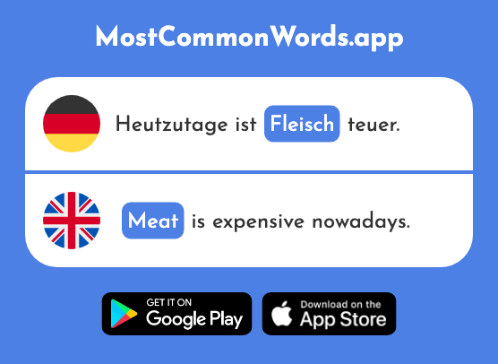 Fleisch - Meat, flesh (Das 1790 Häufigste Wort In English)