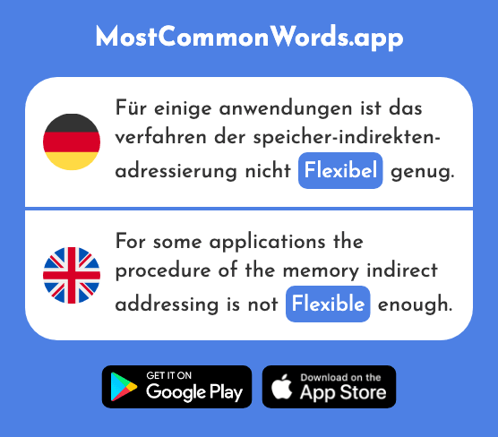 Flexibel - Flexible (Das 2899 Häufigste Wort In English)