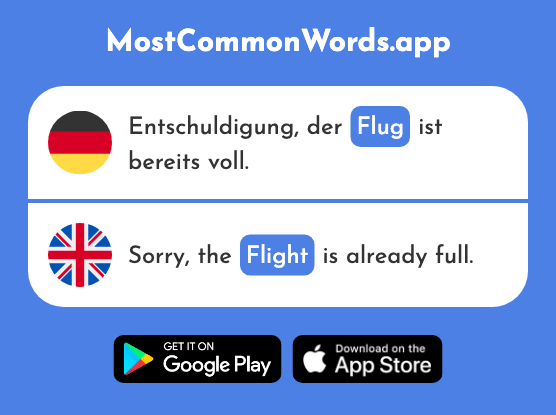 Flug - Flight (Das 2220 Häufigste Wort In English)