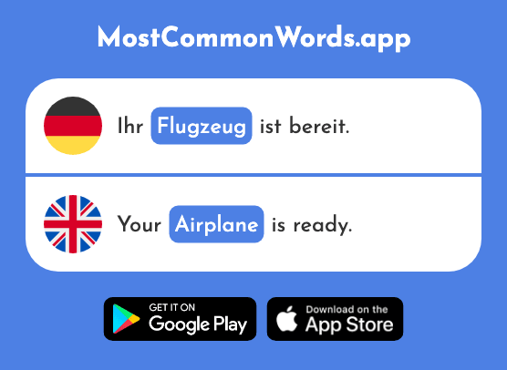 Flugzeug - Airplane (Das 1776 Häufigste Wort In English)