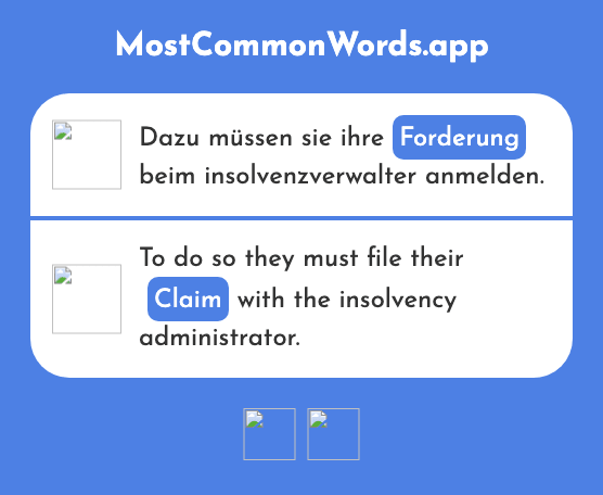 Forderung - Demand, claim (Das 1216 Häufigste Wort In English)