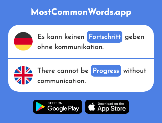 Fortschritt - Progress (Das 1635 Häufigste Wort In English)