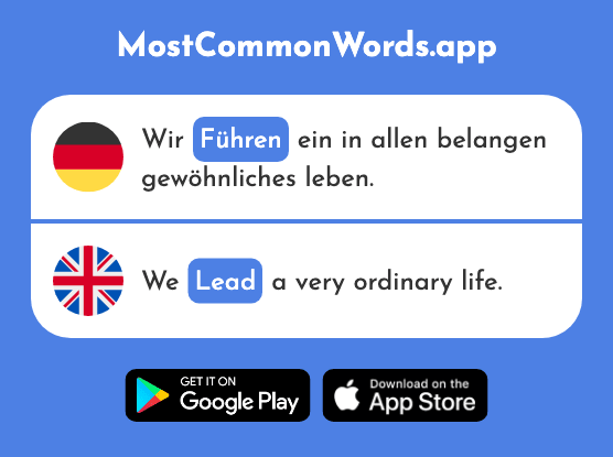 Führen - Lead (Das 162 Häufigste Wort In English)