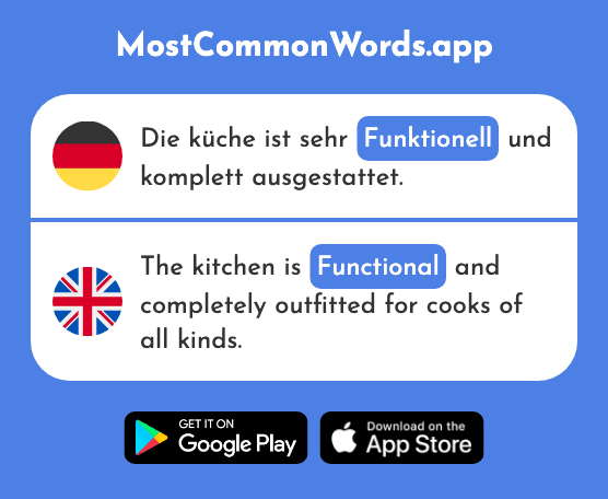 Funktionell - Functional (Das 2846 Häufigste Wort In English)