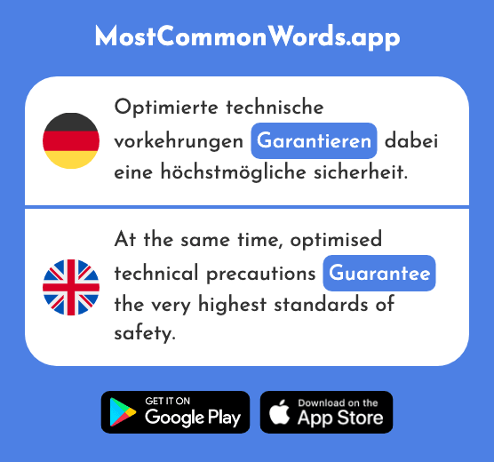 Garantieren - Guarantee (Das 2494 Häufigste Wort In English)