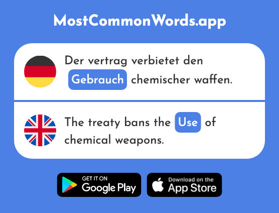 Gebrauch - Use (Das 2129 Häufigste Wort In English)