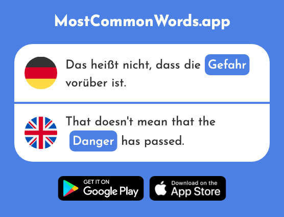 Gefahr - Danger, risk (Das 841 Häufigste Wort In English)