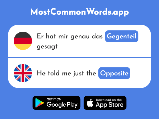 Gegenteil - Opposite (Das 1471 Häufigste Wort In English)