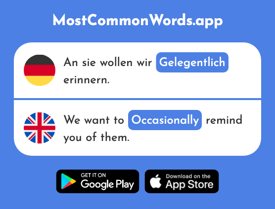 Gelegentlich - Occasional, occasionally (Das 2521 Häufigste Wort In English)