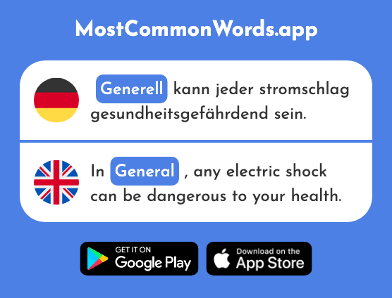 Generell - General (Das 1933 Häufigste Wort In English)