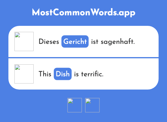 Gericht - Court, dish (Das 1293 Häufigste Wort In English)