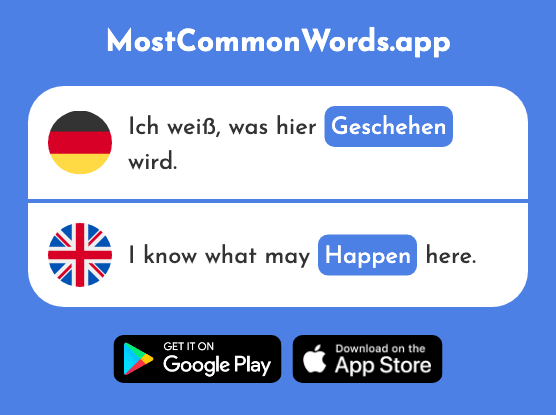 Geschehen - Happen, occur (Das 623 Häufigste Wort In English)
