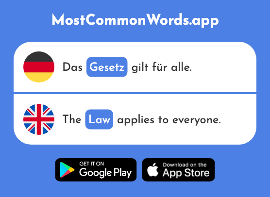 Gesetz - Law (Das 578 Häufigste Wort In English)
