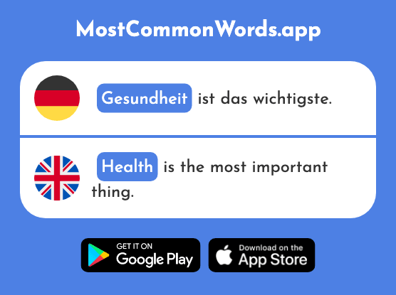 Gesundheit - Health (Das 1851 Häufigste Wort In English)