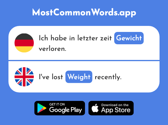 Gewicht - Weight (Das 1940 Häufigste Wort In English)