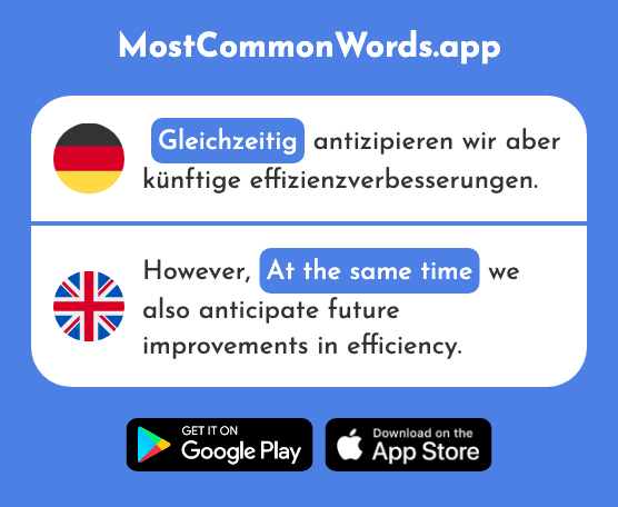 Gleichzeitig - Simultaneous, at the same time (Das 637 Häufigste Wort In English)