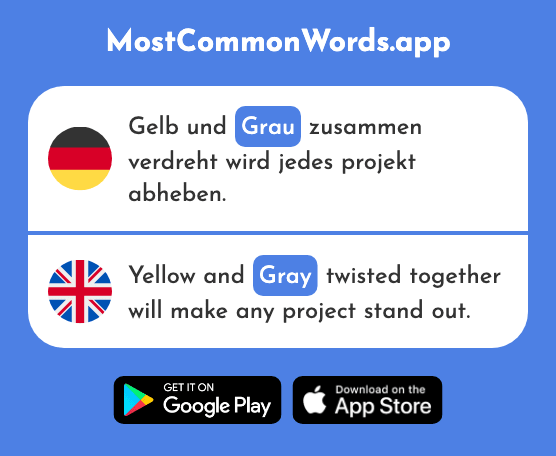 Grau - Gray (Das 1560 Häufigste Wort In English)
