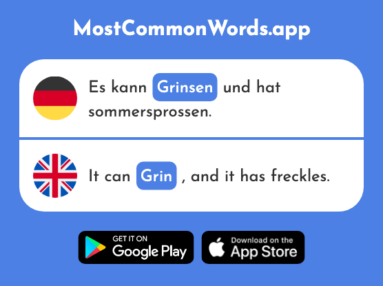 Grinsen - Grin (Das 2386 Häufigste Wort In English)