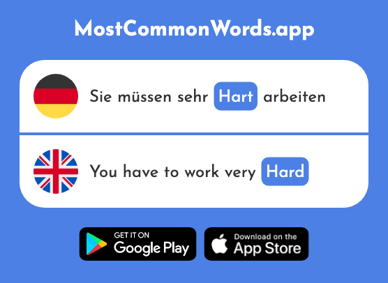 Hart - Hard (Das 728 Häufigste Wort In English)