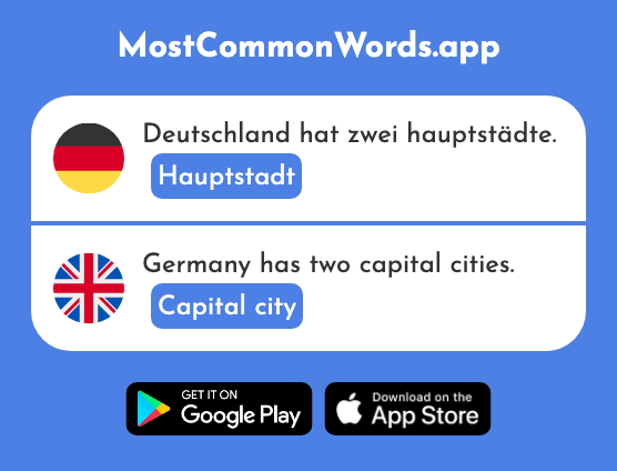 Hauptstadt - Capital city (Das 1694 Häufigste Wort In English)