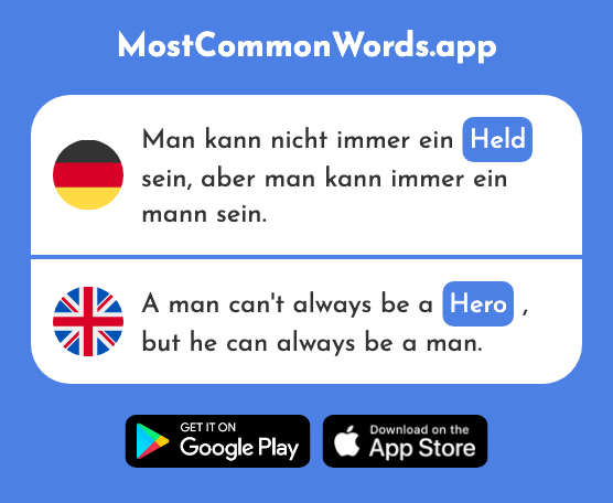 Held - Hero (Das 2447 Häufigste Wort In English)