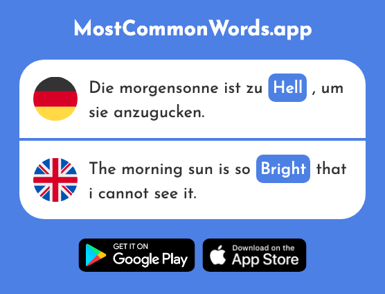 Hell - Light, bright (Das 1411 Häufigste Wort In English)
