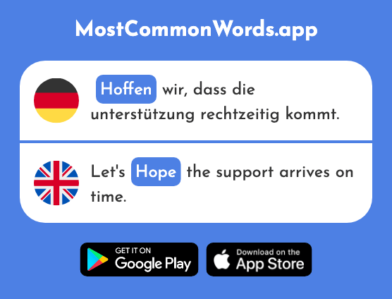 Hoffen - Hope (Das 689 Häufigste Wort In English)