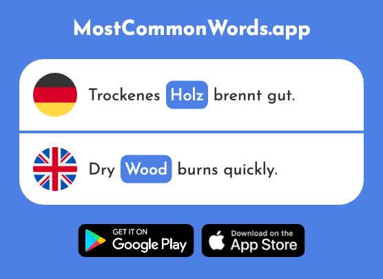 Holz - Wood (Das 2221 Häufigste Wort In English)