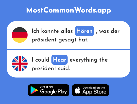 Hören - Hear (Das 146 Häufigste Wort In English)