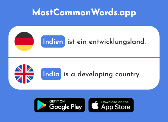 Indien - India (Das 2102 Häufigste Wort In English)