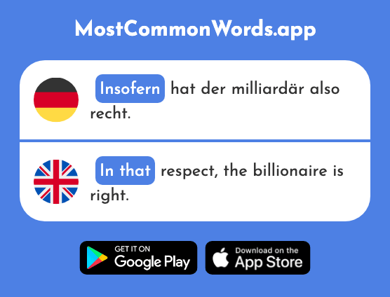 Insofern - As far as that goes, in that (Das 1815 Häufigste Wort In English)