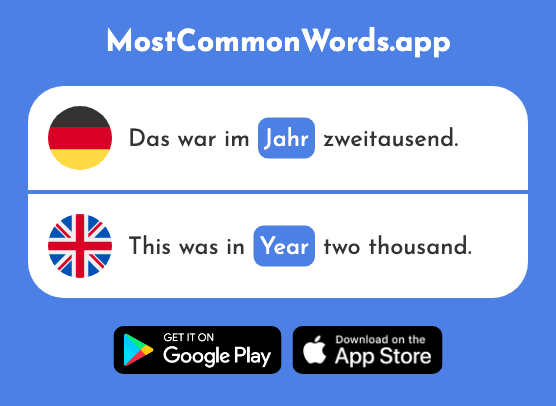 Jahr - Year (Das 53 Häufigste Wort In English)