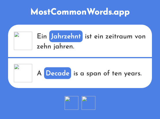 Jahrzehnt - Decade (Das 1123 Häufigste Wort In English)