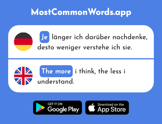 Je - Ever, each, the more (Das 312 Häufigste Wort In English)